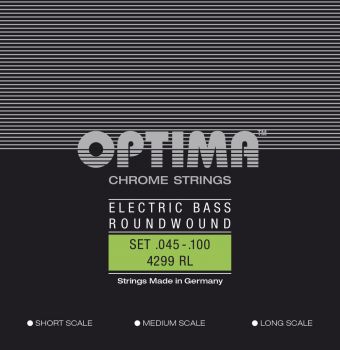 Optima Optima struny pro E-bas Chrome Strings. Round Wound Short Scale