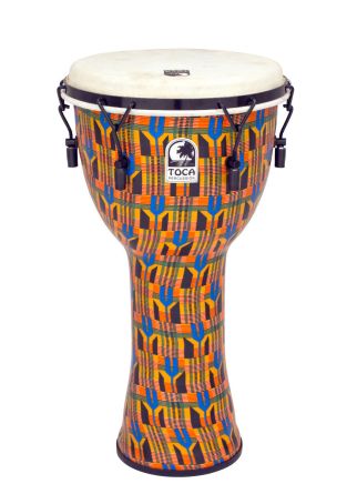 Djembe Freestyle Mechanically Tuned Kente Cloth SFDMX-12K