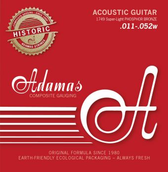 Struny pro akustickou kytaru Adamas Historic Reissue Phosphor Bronze Super-Light .011-.052 1749