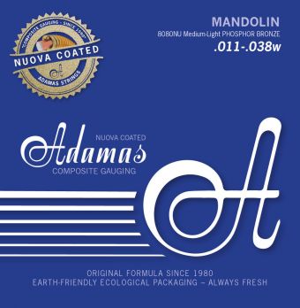 Struny pro Mandolínu Adamas Nuova coated Med.-Light .011 8080NU