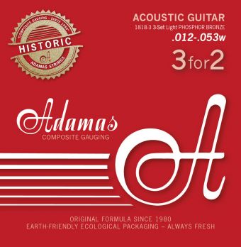 Adamas struny pro akustickou kytaru Adamas Phosphor Bronze Historic Reissue 3-tá sada Light .012 1818-3