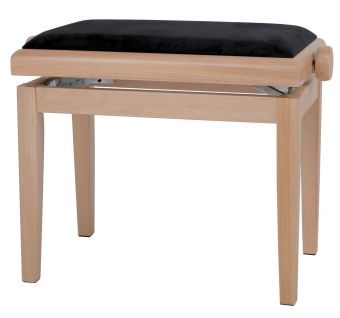 Piano stolička Deluxe Natur - matné provedení Černý potah JB2