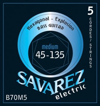 Savarez struny pro E-bas Hexagonal Explosion 5-str. Medium-Light B70M5