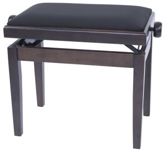 Piano stolička Deluxe ořech, tmavý mat 2 Černý potah JB2