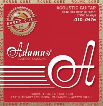 Adamas struny pro akustickou kytaru Historic Reissue Phosphor Bronze Round Core Extra Light .010-.047 1717RC