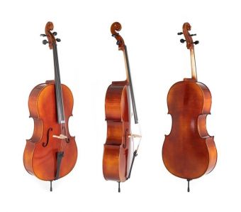 Cello Ideale-VC2 1/2 Setup, včetně povlaku, Massaranduba smyčce, Thomastik-Infeld AlphaYue  stun / Larsen Crown strun