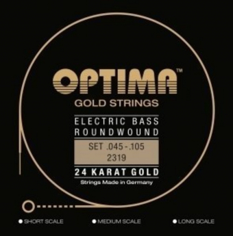 Optima struny pro E-bas Gold Strings Round Wound Sada 4-strunné med-light 2319ML