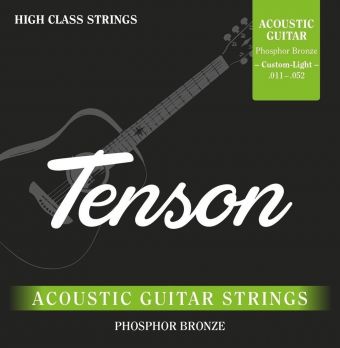 Struny pro Akustickou kytaru Struny pro akustickou kytaru - Tenson Phosphor Bronze .011-.052, Custom Light Sada+