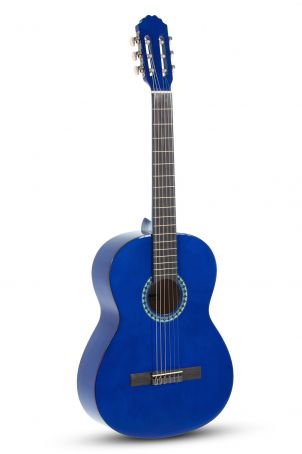 Koncertní kytara Basic 4/4 transparentně modrá
