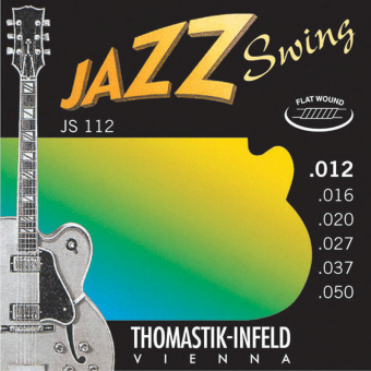Thomastik struny E-kytaru Jazz Swing série Nickel Flat Wound Satda 012 Flatwound JS112