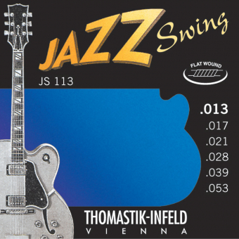 Thomastik struny E-kytaru Jazz Swing série Nickel Flat Wound Sada 013 Flatwound JS113