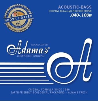 Struny pro akustický bas Adamas Nuova coated  Sada 4-string Med-Light 5300NU-ML