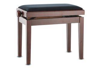 Piano stolička Deluxe ořech - tmavě matné  Černý potah JB2