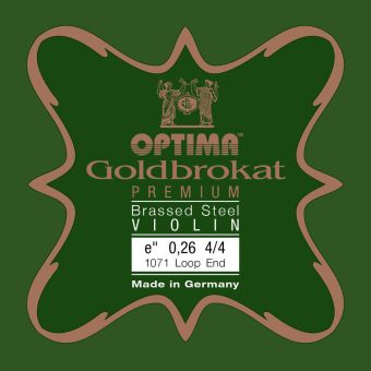 Optima struny pro housle Goldbrokat Premium - motaženo posazí  E 0,26 S medium