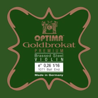 Struny pro housle Goldbrokat Premium - motaženo posazí  E 0,26 K medium