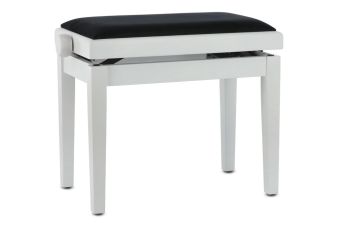 Piano stolička Deluxe Bílá, matná  Černý sedák JB2