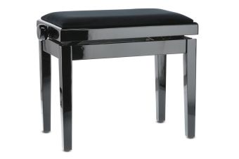 Piano stolička Deluxe Černý vysoký lesk  Černý potah JB2
