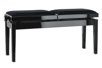 Piano stolička Deluxe Double  černé, vysoký lesk