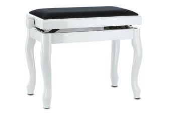 Piano stolička Deluxe Classic  Bílá - vysoký lesk JB2