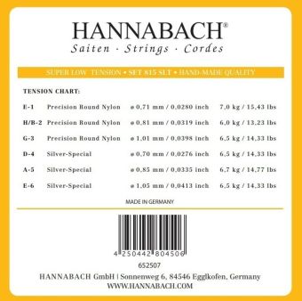 Struny pro klasickou kytaru série 815 Super Low Tension Silver special  3-tá Diskant 8158SLT