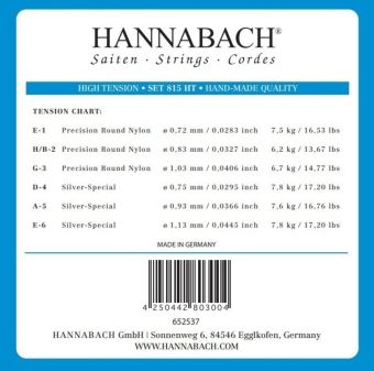 Struny pro klasickou kytaru série 815 High tension Silver special 3-tá Diskant 8158HT Struny pro klasickou kytaru série 815 High tension Silver special 3-tá Diskant 8158HT