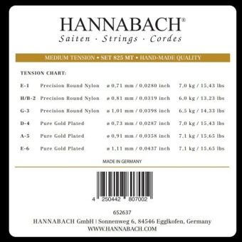 Struny pro Klasickou kytaru Serie 825 Medium tension Speciální pozlacení  E1 8257LT