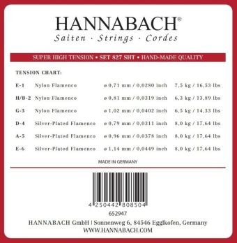 Struny pro klasickou kytaru série 827 Super High Tension Flamenco  H/B2 8272SHT