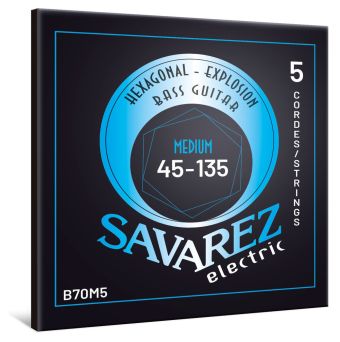 Savarez struny pro E-bas Hexagonal Explosion  5-str. Medium-Light B70M5