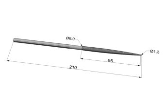 Round file CORRADI  Blade 00 / Blade length 120mm Ø 6.50mm