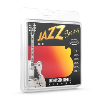 Thomastik struny E-kytaru Jazz Swing série Nickel Flat Wound  Sada 011 Flatwound JS111