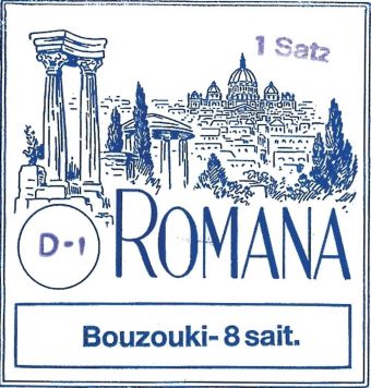 Romana struny pro Bozouki  Sada 8-strunná