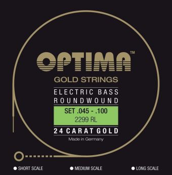 Optima struny pro E-bas Gold Strings Round Wound  sada 4-strunné reg-light 2299L