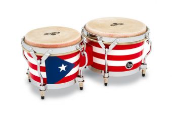 Bongo Matador Wood  Puerto Rican Flag M201-PR