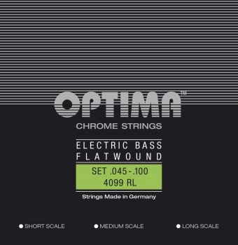 Optima struny pro E-bas Chrome Strings Flat Wound  Sada 4-strunný medium 4099M