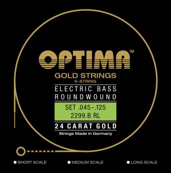 Optima struny pro E-bas Gold Strings Round Wound  Sada 5-strunné reg-light 2299B