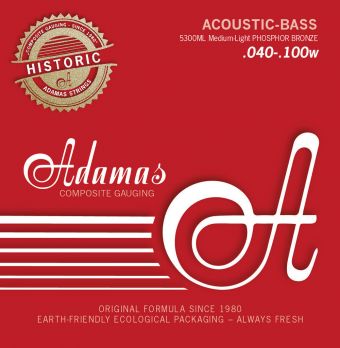 Struny pro akustický bas Adamas Phosphor Bronze  Sada 4-string Med-Light 5300ML