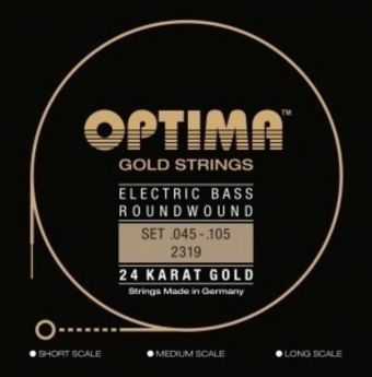 Optima struny pro E-bas Gold Strings Round Wound  Sada 4-strunné med-light 2319ML